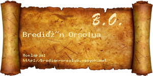 Bredián Orsolya névjegykártya